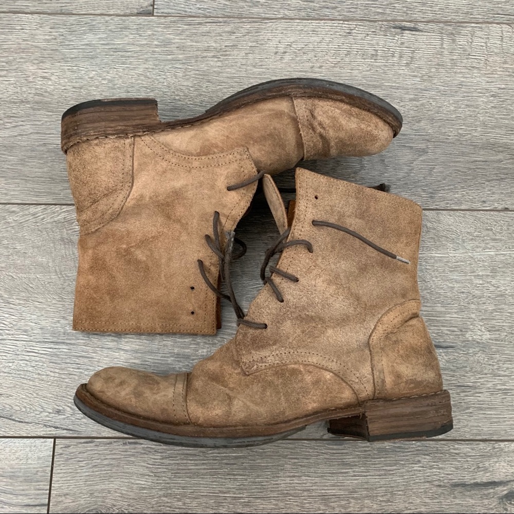 Fiorentini + Baker  Distressed Suede Lace Up Boots